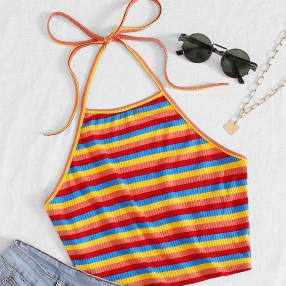Tops - NEW Multi-Color Striped Halter